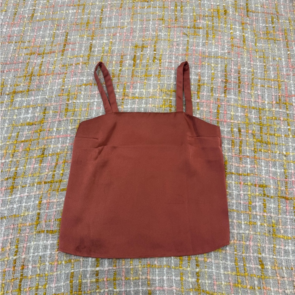 Express Brown Boxy Crop Camisole